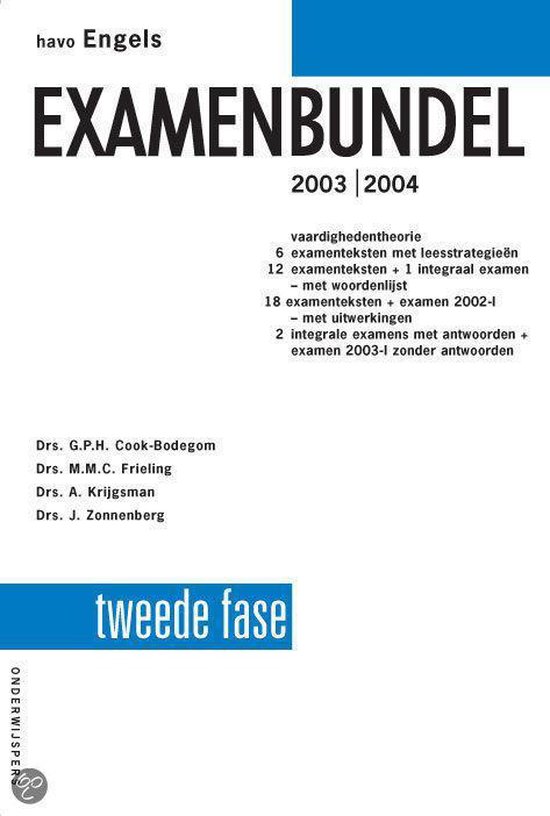 Cover van het boek 'Examenbundel havo / Engels 2003/2004' van G.P.H. Cook-Bodegom en M.M.C. Frieling