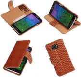 "Bestcases ""Slang"" Bruin Samsung Galaxy Core Plus Bookcase Cover Hoesje"