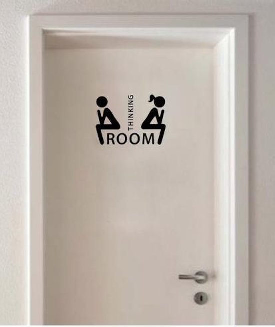 WC sticker - Thinking Room |Muursticker / deursticker Grappige toilet  sticker voor uw... | bol.com