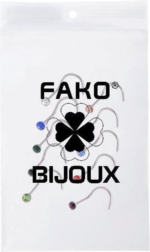 Fako Bijoux® - Neuspiercing - Bocht Kristal - 10 Stuks - Fako Bijoux®