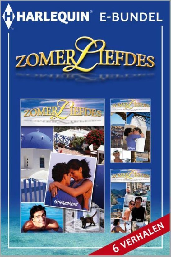 Harlequin E-bundel Zomerliefdes, met foto's van Griekenland, koppels en 6 verhalen.