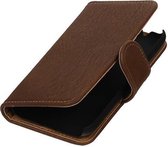 Bark Bookstyle Wallet Case Hoesjes voor Galaxy J1 mini (2016) J105F Bruin