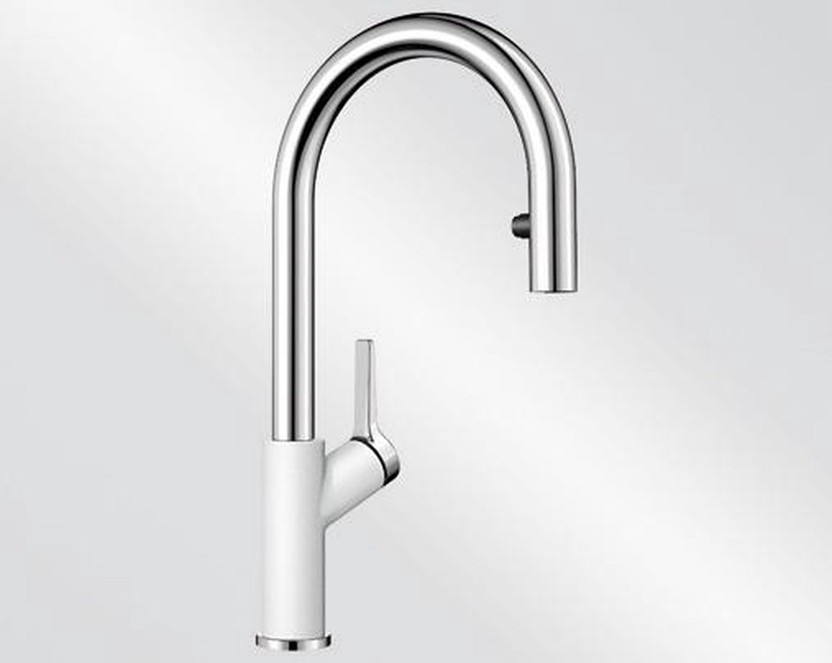 Blanco Carena-S Vario Keukenmengkraan - Wit/Chroom, Uittrekbaar