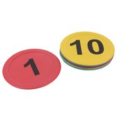 eSAM® - Set van 10 - Basis markeringen - vloermarkering - platte vorm - floor marker - rond - cijfers 1 t/m 10 -  Ø ca. 20 cm
