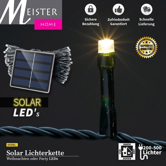 Solar LED 200 stuks Warm wit Buitenverlichting Tuinverlichting Party - Meisterhome