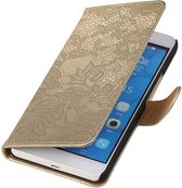 Huawei Honor 7 Lace Kant Goud Bookstyle Wallet Hoesje - Cover Case Hoes