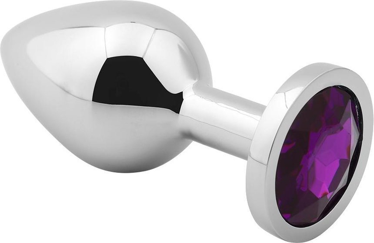 Goedkoopste Banoch - Buttplug Aurora Deep Purple Small - Metalen buttplug - Diamant steen - Paars