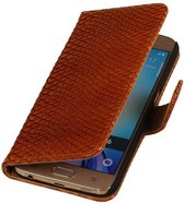 Samsung Galaxy S6 Slang Bruin - Book Case Wallet Cover Hoesje