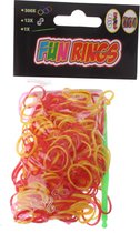 Non-branded Fun Rings Armband Vlechten Rood/geel 313-delig