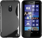 Nokia Lumia 620 Silicone Case s-style hoesje Zwart