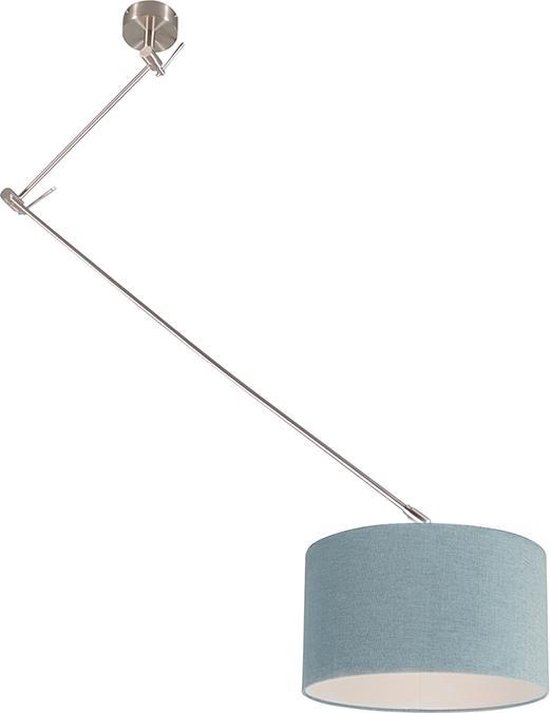QAZQA blitz - Lampe à suspension QAZQA - 1 lumière - L 1000 mm - Blauw