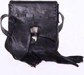Doenya Leather Ladies Bag 'Qabli' (noir) style boho, cuir