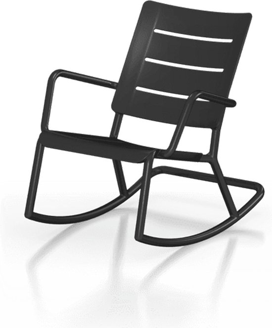 Astrolabium psychologie Publiciteit TOOU OUTO Rocking chair - Kunststof schommelstoel - Zwart | bol.com