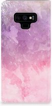 Geschikt voor Samsung Galaxy Note 9 Standcase Hoesje Design Pink Purple Paint