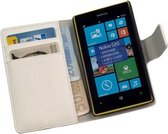 LELYCASE Book Case Flip Cover Wallet Hoesje Nokia Lumia 520 / Lumia 525 Wit