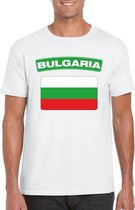 T-shirt met Bulgaarse vlag wit heren M