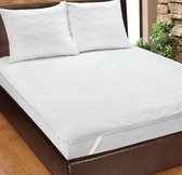 Homee matrasbeschermer wit 90x200 +30 cm - matrasoplegger - doorgestikt ademend bovenlaag