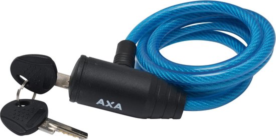 AXA Zipp Kabelslot - 120cm / 8 mm - Spiraal - blauw