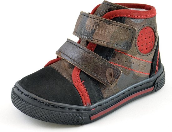 Rijpen Geven overschot Half hoge leren jongens schoenen met leger print - Maat 20 | bol.com
