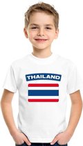 T-shirt met Thaise vlag wit kinderen XL (158-164)
