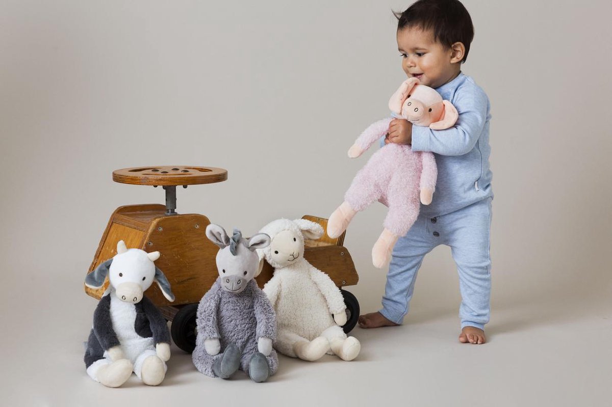 Happy Horse Lam Leo Knuffel 30cm - Wit - Baby knuffel — afbeelding 2