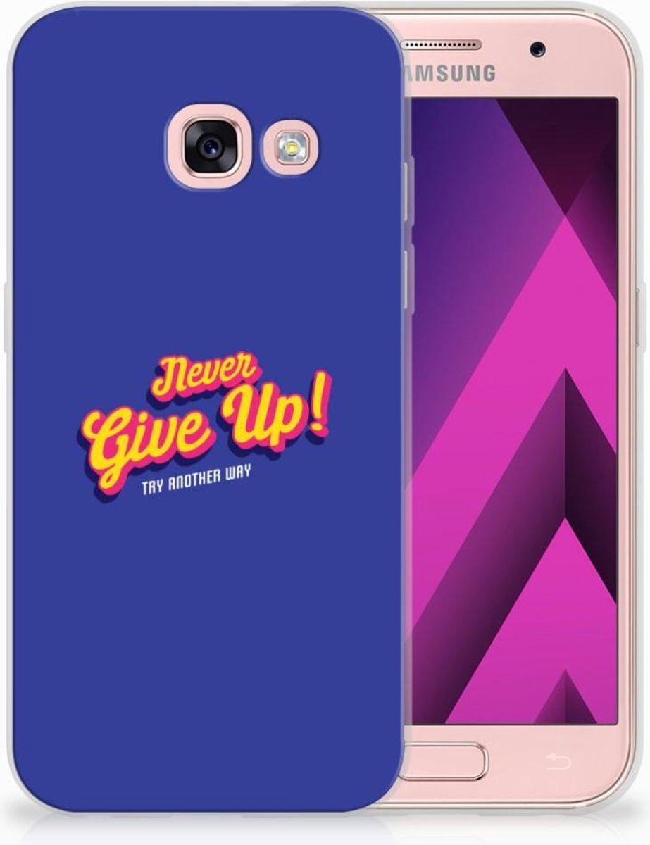 Samsung Galaxy A3 2017 Siliconen hoesje met naam Never Give Up