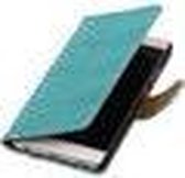 Turquoise Slang booktype cover hoesje voor Huawei P9