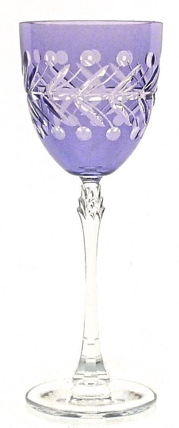 Kristallen wijnglazen - Wijnglas ANTOINETTE - light violet - set van 2 glazen - gekleurd kristal