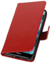 Rood Pull-Up Booktype Hoesje voor Nokia 7.1