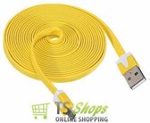 Micro USB Kabel Datacable 3 meter Universeel Yellow Geel