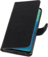 Zwart Pull-Up Booktype Hoesje voor Huawei Mate 20
