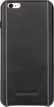 Qialino - iPhone 6 / 6s Hoesje - Black Leather Case Cross Grain Wit