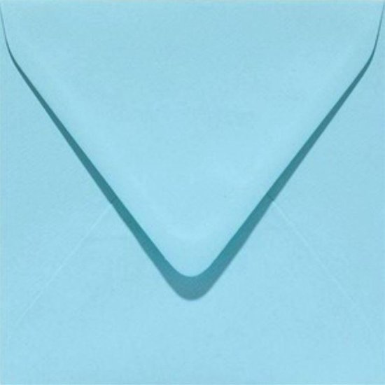 100 Luxe Vierkante enveloppen - 12x12cm - Babyblauw - 110grms - | bol.com