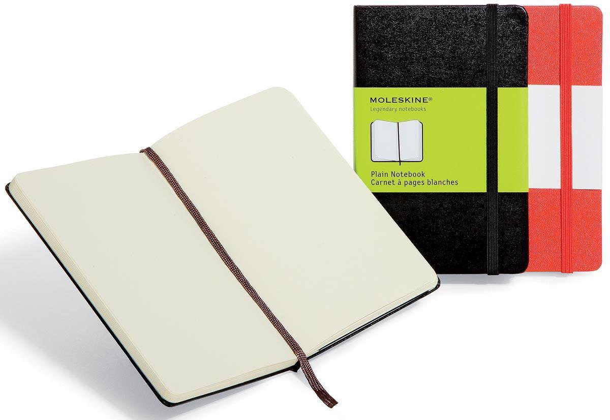 4x Moleskine notitieboek, 9x14cm, effen, harde cover, 192 bladzijden, zwart