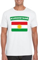 T-shirt met Koerdistaanse vlag wit heren L