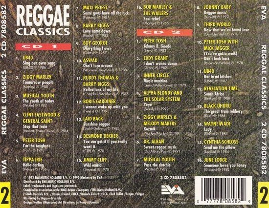 Reggae Classics - 32 Original Hits - EVA TV 2CD 1992 - various artists