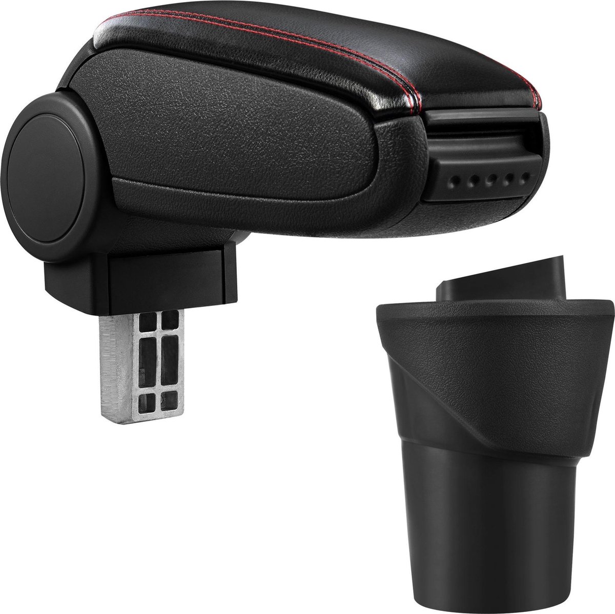 Armsteun Nissan Micra K13 vf 2010 kunstleer zwart rood stiksel