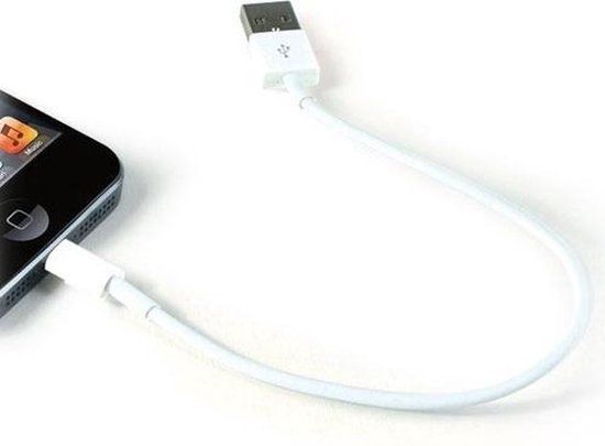 1 stuk Lightning kabel, 20cm, wit. voor Apple Iphone 5, Iphone 6, Iphone  SE, Iphone 7,... | bol.com