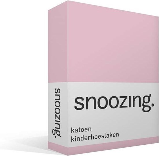 Snoozing Katoen - Kinderhoeslaken - Wiegje - 40x80 cm - Roze