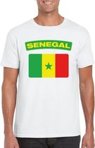T-shirt met Senegalese vlag wit heren 2XL