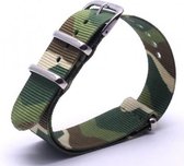 Premium Green Camo Nato strap 22mm - Horlogeband Groen Camouflage