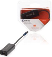 Konig USB-C naar Gigabit Ethernet LAN adapter - 0,15 meter