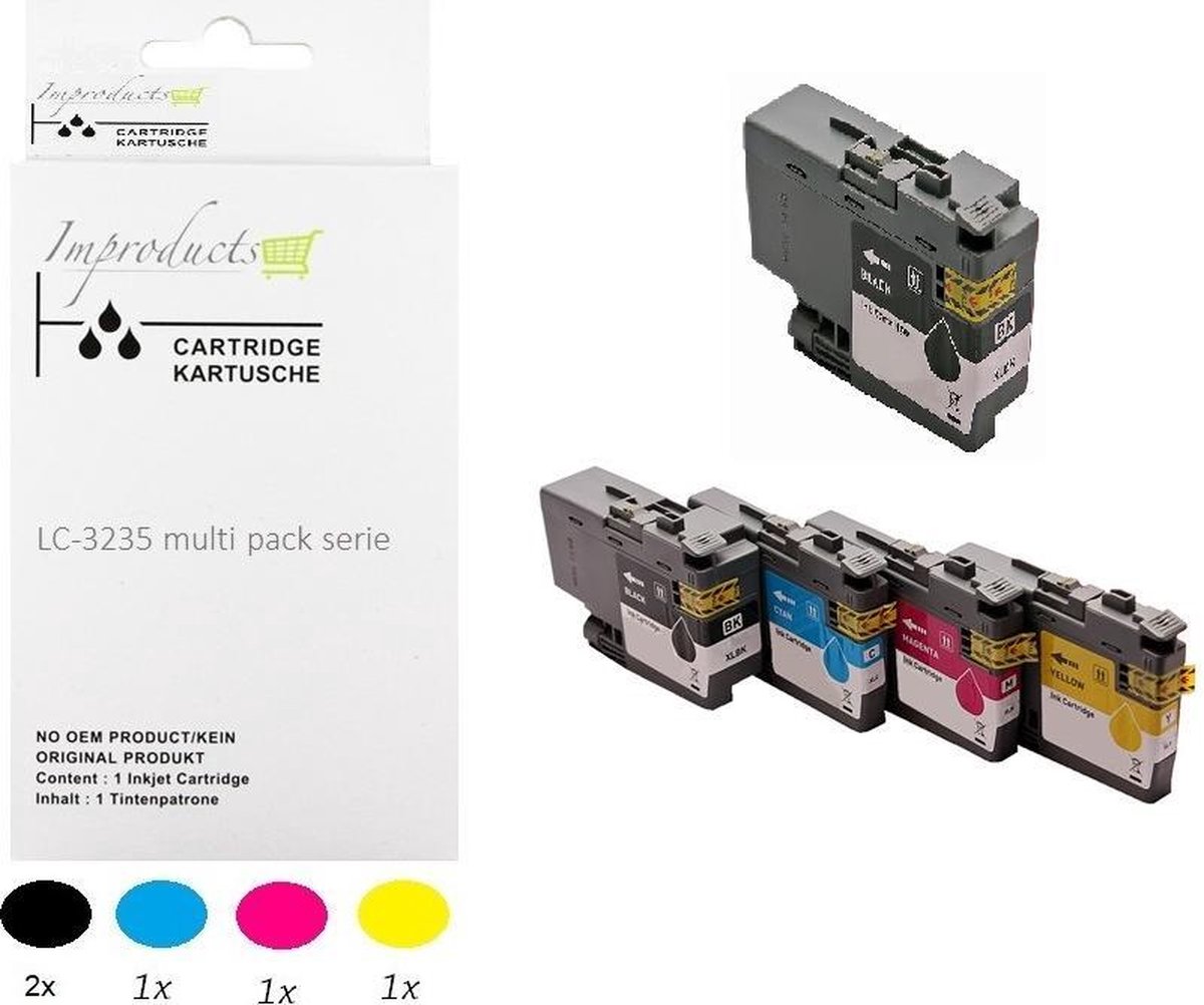 Improducts® Inkt cartridges - Alternatief Brother LC3239/ LC-3239 / 3239 5 Stuks