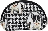 Signare Make-up tasje French Bulldog | hond | honden | make-up organiser | Gobelinstof | Cosmetica organiser