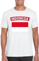T-shirt met Indonesische vlag wit heren XL