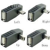 Mini USB Male naar USB Female Haakse (Links) Adapter - 1 Stuk