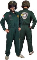 Airforce Overall Kostuum Piloot Pak - Maat 134 140 146 - Jongen Kind Carnaval Kinder Legerpak Army Pilotenpak Straaljager F1 - Donkergroen Legergroen