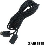 Cablebee verlengkabel geschikt voor Nintendo mini classic NES/SNES controller nylon zwart 3 meter