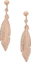 The Fashion Jewelry Collection Oorhangers Veer - Zilver Ros�goudverguld