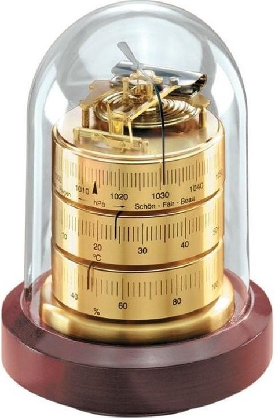 Barigo 3026 messing weerstation barometer hygrometer thermometer